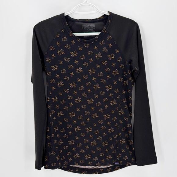 Patagonia Capilene Midweight Crew Top baselayer from cool to cold size S floral - Picture 1 of 9